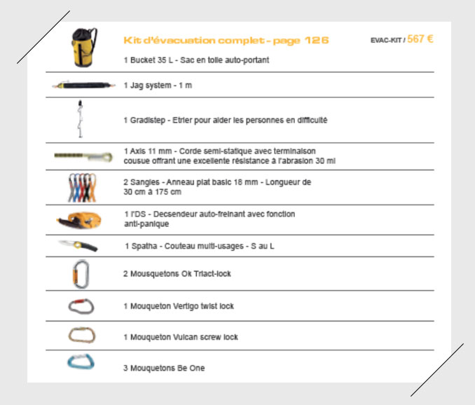 tarif kit evacuation complet